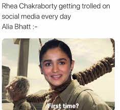 Her profile is with stunning pictures from events. Rhea Chakraborty Troll Meme