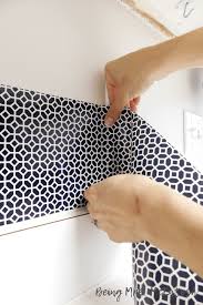 Vinyl Adhesive Backsplash Being Mrs Mcintosh Adhesive Backsplash Vinyl Backsplash Diy Backsplash