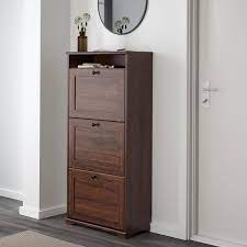 brusali خزانة أحذية بـ 3 حجيرات بني 61x30x130 سم ikea