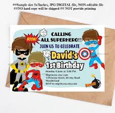 Superhero Birthday Invitation Boy Birthday Party Comic Super Hero Party Boy First Bi Boy Birthday Invitations Superhero Birthday Invitations Boy First Birthday