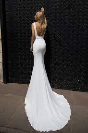 Elegant And Laconic Hourglass Dress With Train Gode Skirt Made Of Stretch Satin Flawless Simple Flower Girl Dresses Wedding Dresses Wedding Dresses Simple