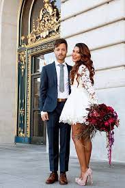 Some popular outfits for a courthouse wedding are bridal suits, mini dresses, slip dresses, and jumpsuits. Your Guide To Partying Pretty To Change Or Not To Change Illumination Events Studio Civil Wedding Dresses Courthouse Wedding Wedding Court