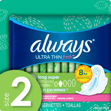 Always Ultra Thin Fresh Long Super With Wings Scented Pads