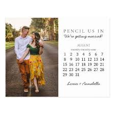 Pencil Us In Save The Date August 2021 Calendar Postcard Zazzle Com In 2020 Save The Date Modern Save The Dates Wedding Saving