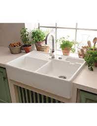 The shaws waterside curved ceramic single bowl belfast kitchen sink is traditional luxury and sublime beauty all packed into one. 6323691r1 Villeroy Boch Butler 90 Ceramic Belfast Double Sink 1 75 Tap Hole Deck Alpine White Kitchen Sink Decor Farmhouse Sink Kitchen Ceramic Kitchen Sinks
