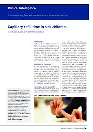 PDF) Capillary refill time in sick children: a clinical guide for general  practice
