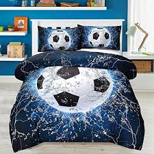 Do you assume childrens twin comforter sets seems great? Amor Amore 3d Blue Football Soccer Ball Bedding Sets Kids Twin Comforter 3pc Microfiber Sports Bedding Men Boys Teens Soccer Comforter Sets Twin Wantitall