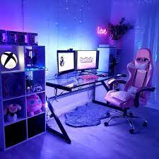 Pin On Decoracao Quarto Roxo Gaming Room Setup Video Game Room Design Room Setup