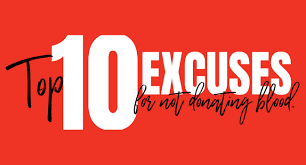 what are the top 10 excuses for not donating blood miller