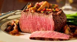 Beef Tenderloin Steaks With Seared Mushrooms And Red Wine Vinaigrette Red Meat Recipes Recipe Tenderloin Steak Beef Tenderloin Beef Tenderloin Recipes