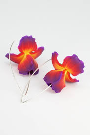 Sunset Iris Flower Dangle Earrings Colorful Floral Jewelry Etsy In 2021 Floral Jewellery Iris Flowers Botanical Jewelry