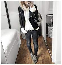 Audrey On Instagram Tenue Du Jour Jacket Samsoe From Samsoesamsoe Angora Knit Roseanna From Eranov Fashion Leather Jacket Outfits Jacket Outfits