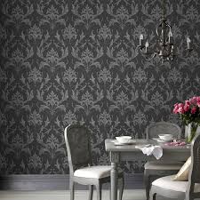 Black And Grey Wallpaper For Living Room Oxford Black Grey Black And Grey Wallpaper Grey Wallpaper Dark Grey Wallpaper