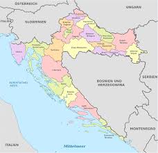 Croacia, oficialmente república de croacia, es uno de los veintisiete estados soberanos que forman la unión europea, el cual está ubicado entre europa central, europa meridional y el mar adriático; Regiones Y Condados De Croacia Distribucion Regional Croata