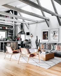 Living Room Great Room Kitchen Modern Couch Beams Ceiling Rug Insta And Pinterest Amymcke Apartment Interior Small Apartment Interior House Interior