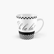 Black And White Checkered Coffee Mugs Oh La La Black And White Chequered Pattern Mug By Davjen In 2020 Mugs Checkered Pattern Black And White