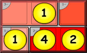 Drag the numbers onto the grid so that the sum of the four numbers around a circle add up to the total given in the circle and the numbers in the coloured cells add up to the given totals. Numskull Level 1