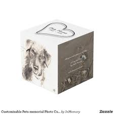 Customizable Pets Memorial Photo Cube Add Poem Zazzle Com Dog Shadow Box Pet Memorials Pet Urns