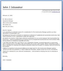 construction manager cover letter