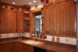 You could found another oak kitchen cabinets higher design ideas. Oak Kitchen Cabinets Red Oak Kitchen Cabinets With Lg Hi Macs Solid Surface Countertops Oak Kitchen Cabinets Kitchen Cabinets Kitchen Cabinet Design