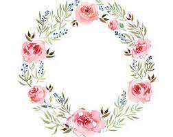 Watercolour Rose Flower Wreath Clip Art Digital Download Png Vector Ai High Resolution Watercolor Flower Illustration Wreath Clip Art Floral Wreath Watercolor