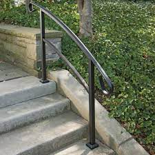 Our new railing top has a classic handrail design with an stone surface handrail paint cans concrete anchors step railing outdoor handrail concrete steps stairs wood stairs. Barrette Outdoor Living Handirail 3 57 In X 63 25 In X 3 10 Ft Matte Black 4 Step Aluminum Rail Kit Unassembled 73021935 The Home Depot
