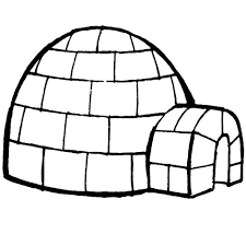 This igloo coloring page features a picture of an igloo to color for winter. Igloo Coloring Pages For Kids Coloring Pages