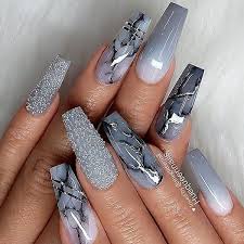 Make Up Nynx Nails On Instagram Grey Ombre Marble And Sugar Effect On Long Coffin Nails May Nails Coffin Nails Long Best Acrylic Nails Others argue that dark shades will also look great…