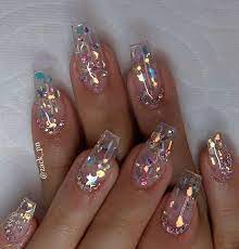 If you like clear nail designs, you might love these ideas. 33 Gorgeous Clear Nail Designs To Inspire You Best Acrylic Nails Clear Nail Designs Summer Acrylic Nails