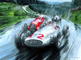 Nurburgring 1939 Grand Prix Nicholas Watts Mercedes Benz Auto Racing Art Vintage Racing Poster Motorsport Art