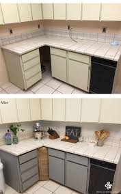 Add Peel And Stick Wallpaper On Cabinets Before And After Of Kitchen Updates On A Budget 200 Rental Kitchen Cheap Kitchen Cabinets Modern Farmhouse Kitchens