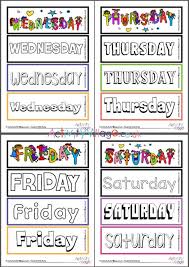Days the week coloring pages. Days Of The Week Colouring Bookmarks