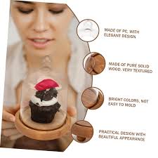 ABOOFAN 3 Piezas Molde para Pastel De Postre Cúpula De Exhibición De  Terrario Cúpula De Cristal Mini Pastel Mini Plato De Pastel Primeros De La Magdalena  Madera Bandeja Flor Preservada : Amazon.es: