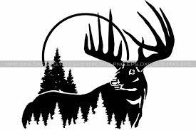 Deer Svg Png And Svg Png Files Instant Download Vector Files Buck Svg Hunting Svg Deer Head Silhouette Deer Silhouette Deer