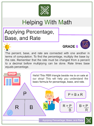 Fastquicksearch.com has been visited by 100k+ users in the past month Applying Percentage Base And Rate 6th Grade Math Worksheet