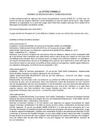 Exemple d'une lettre de présentation pour une société. La Lettre Formelle Normes De Presentation Et Standardisation