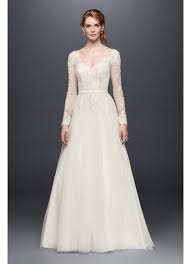 Both wore traditional gowns with elegant lace sleeves. As Is Long Sleeve Wedding Dress With Low Back David S Bridal