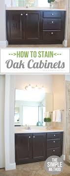 how to stain oak cabinets