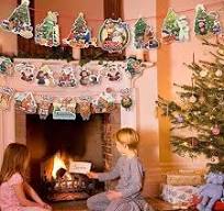 Merry Christmas Banner, Santa Claus & Reindeer Paper Bunting, Rectangular, Multicolor, 3 Pack