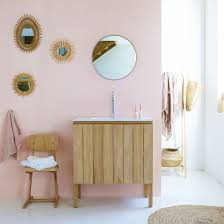 Meuble Salle De Bain En Teck Et Ceramique 80 Jill In 2020 Schminkschrank Waschtisch Waschtisch 80 Cm