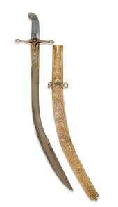 Blade material:damascus steel in china/folding pattern steel,octahedral shape. An Ottoman Sword Kilij
