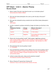 Basic atomic structure answers atomic structure refers to the structure of atom comprising a nucleus (center) in which the protons (positively charged) and atomic structure review worksheet answer key. Check Your Answers To The Review