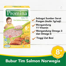 Halo temen2, di video ini aku mau review 7 bubur bayi 6 bulan, yaitu sun, milna, milna wgain, promina, cerelac, nayz, dan. Promina Bubur Bayi Tim Instan 8 Bulan Salmon Norwegia 100 Gram Lazada Indonesia