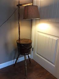 Vintage Mid Century Wood Bucket Sewing Table Lamp Bucket Vintage Floor Lamp Lamp Table Lamp