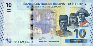 Boliviano m (plural bolivianos, feminine boliviana, feminine plural bolivianas). Bolivia New 10 Boliviano Note B417a Confirmed Banknotenews