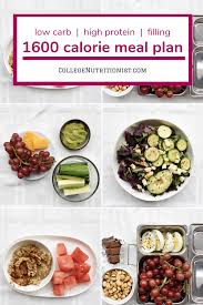 1600 Calorie Low Carb High Protein Meal Plan With Grapes The College Nutritionist Protein Meal Plan 1600 Calorie Meal Plan Calorie Meal Plan