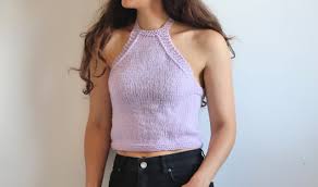 Knit bra top pattern free. Simple Knit Halter Top Knitted Crop Top Pattern The Snugglery