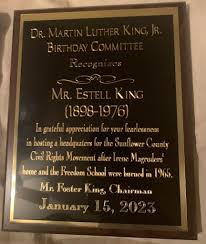 Sending a warm thank you to the Dr. Martin Luther King, Jr. Birthday  Committee of Indianola, MS for honoring my grandfather, Mr. Estelle King,  giving him his flowers for his contribution to
