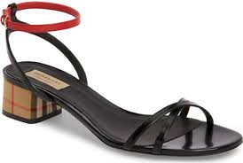 Black Ankle Strap Sandals Heels Burberry Anthea Check Ankle Strap Sandal In Black Classically Chic With A Twist This Sandal Features A Check Wrapped Heel An Ankle Strap Sandals Sandals Heels
