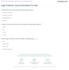 From tricky riddles to u.s. Logic Problems Quiz Worksheet For Kids Study Com